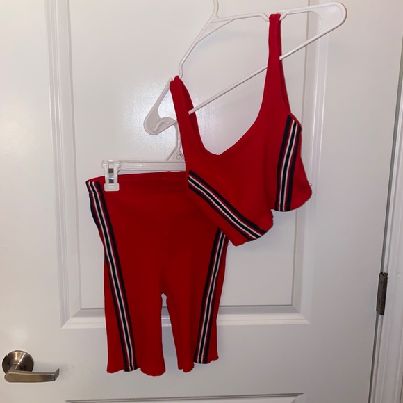 Dolls Kill Crop Top and Bike Shorts Set - Picture 1 of 6